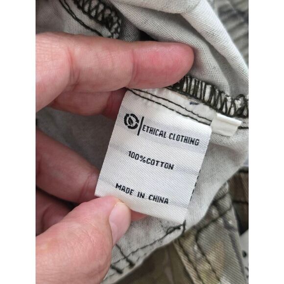 PTCL Camo Cargo Mini Skirt Size Large Front Zip Camouflage NEW - Picture 5 of 6